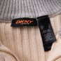 DKNY Mens Sweater Size L Large Cream Pullover 1/4 Zip Knit Dressy Casual Lounge
