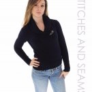 Ralph Lauren Long Sleeve Sweater Black Knitted Casual Button Neck Collar Fashion