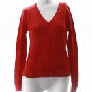Womens Sweater Sweatshirt size Large Ralph Lauren Sport v neck deep red