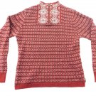 Woolrich Womens Dress Sweater Size M Medium Red 1/4 Zip Up V Neck Casual Dine