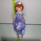 Small Princess Fairy Plush Stuffed Animal Doll Toy 9" Blue Dress Ball Brown Hair