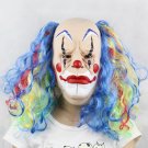 Scary funny looking clown circus freak halloween scary mask mens costume