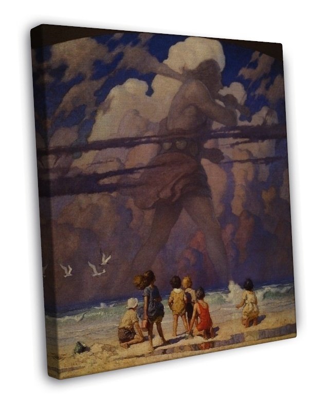 N C Wyeth Giant Fine Art 20x16 inch Framed Canvas Print