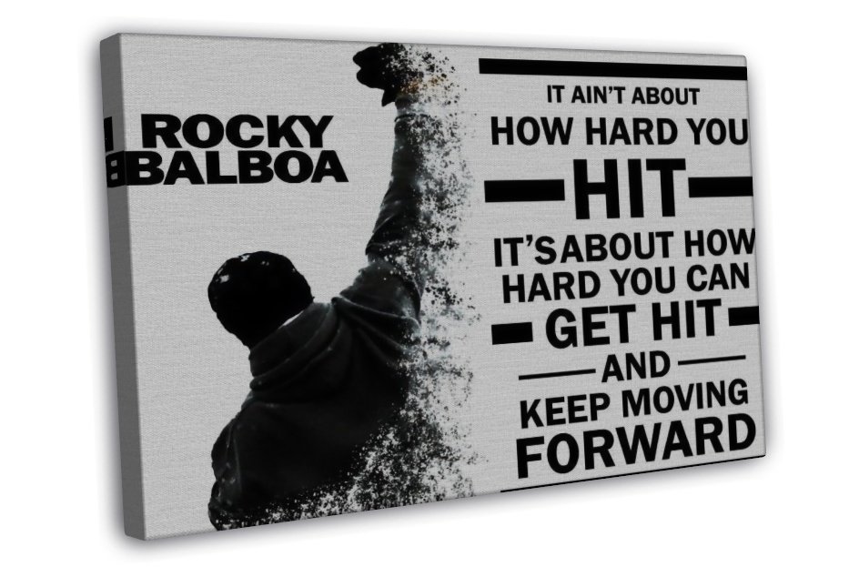 Rocky Balboa Inspirational Motivational Quote 20x16 inch FRAMED CANVAS ...