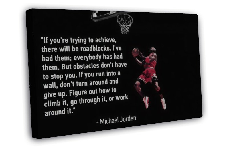 Don T Give Up Michael Jordan Motivational Quotes 20x16 inch FRAMED CANVAS Print