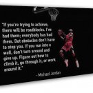 Don T Give Up Michael Jordan Motivational Quotes 20x16 inch FRAMED CANVAS Print