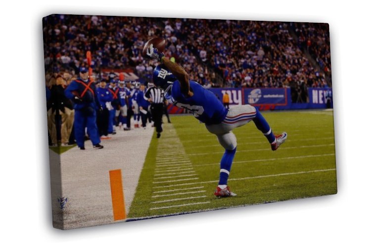 Odell Beckham Jr One Hand Catch Football Sports 20x16 inch FRAMED CANVAS Print