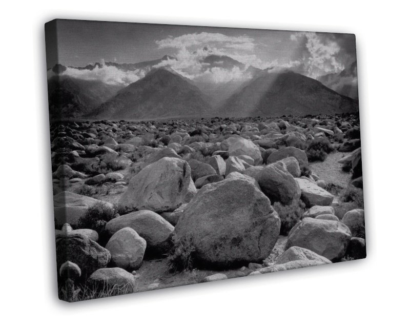 Ansel Adams Mount Williamson Fine Art 20x16 inch Framed Canvas Print