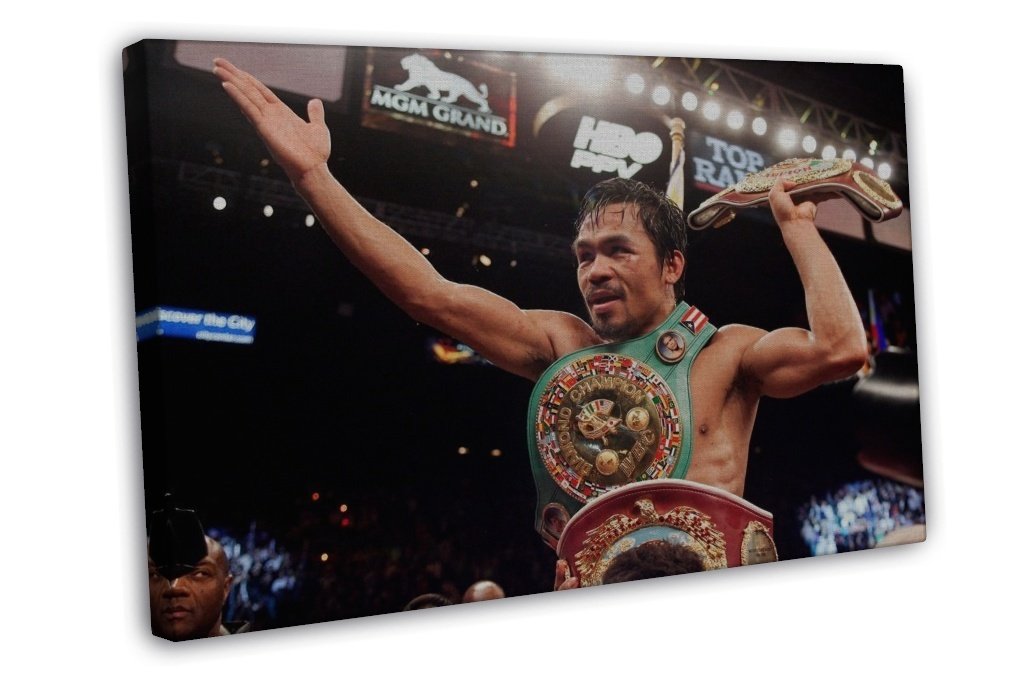 Manny Pacman Pacquiao Boxing Champion Wall Decor 16x12 inch FRAMED CANVAS Print