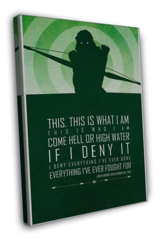 Green Arrow Motivational Quotes Comic 20x16 inch Framed Canvas Print