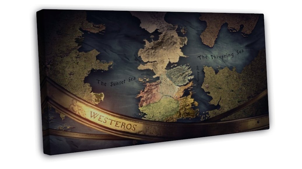 Game Of Thrones Houses Map Westeros Tv Show Wall Decor 20x16 Inch