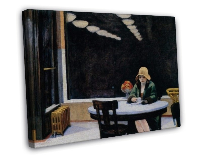 Edward Hopper Automat Fine Art 20x16 Inch Framed Canvas Print   59e64e9a5a99d 419294b 