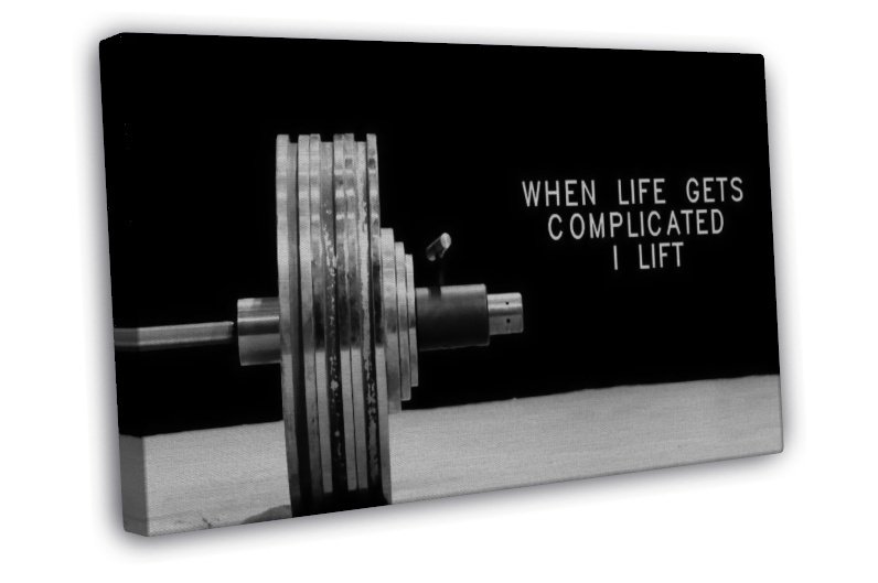 Bodybuilding Fitness Motivational Quotes Gym Decor 20x16 Inch Framed Canvas Print