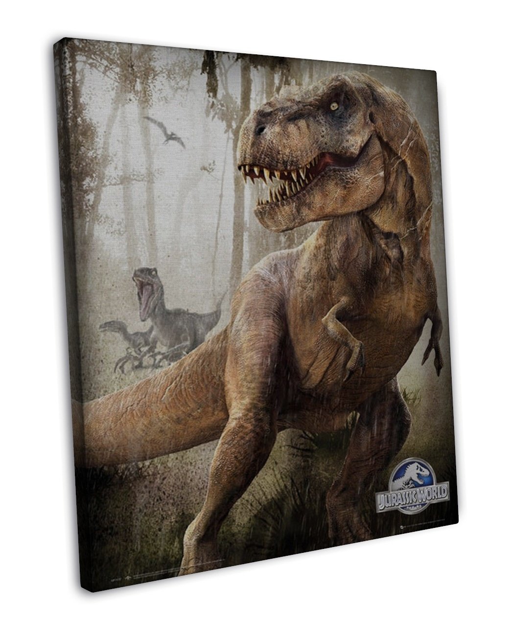 Jurassic World Dinosaurs Movie Wall Decor 20x16 inch FRAMED CANVAS Print