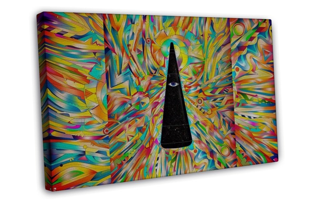 Psychedelic Trippy Art Wall Decor 20x16 Inch Framed Canvas Print 9441