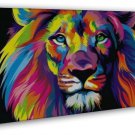 Psychedelic Lion Image 16x12 inch Framed Canvas Print
