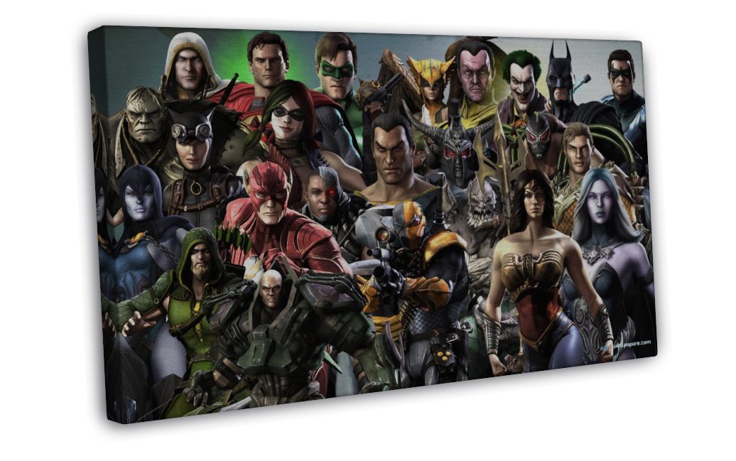 Injustice Gods Among Us Game Wall Decor 20x16 Framed Canvas Print