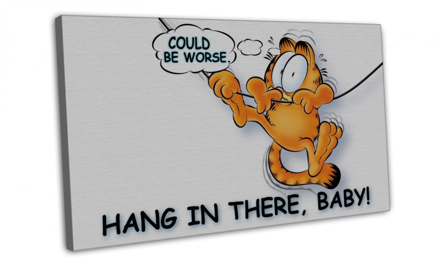 Garfield Cat Hang In There Baby Image 16x12 inch Framed Canvas Print