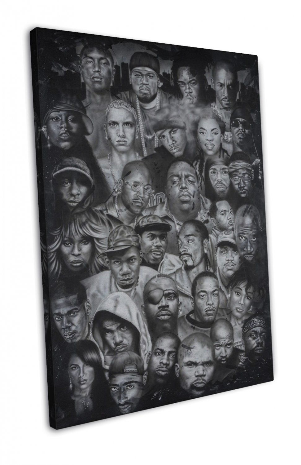 Rap Gods Rapper Collage Art 20x16 Inch Framed Canvas Print Decor