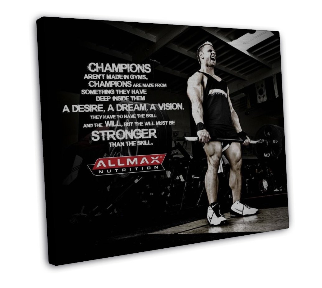 Bodybuilding Fitness Motivation 20x16 inch FRAMED CANVAS Print Decor