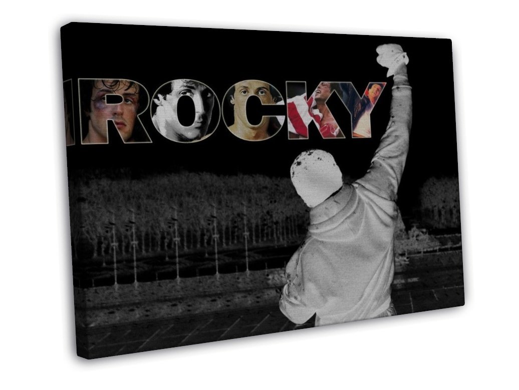 Rocky Balboa Motivational Quotes Art 20x16 inch FRAMED CANVAS Print Decor