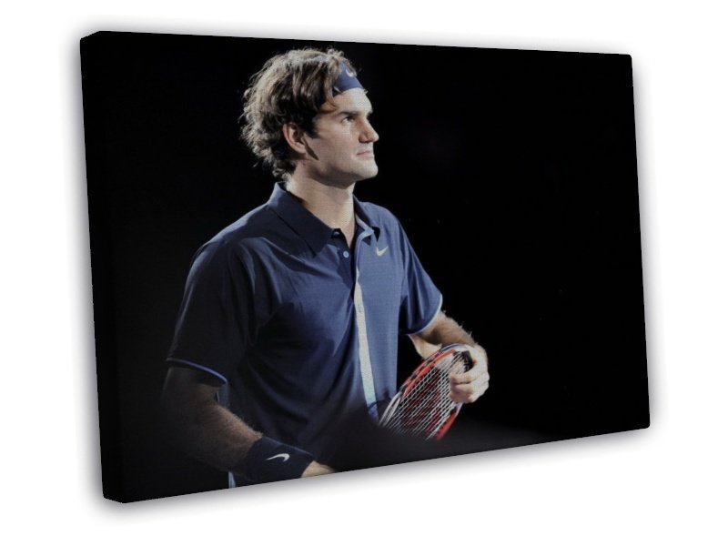 Roger Federer Tennis Players Art 20x16 inch FRAMED CANVAS Print Decor