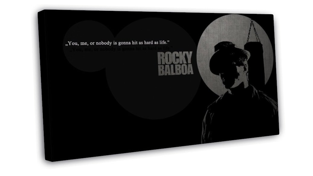 Rocky Balboa Motivational Quotes Art 20x16 inch FRAMED CANVAS Print Decor