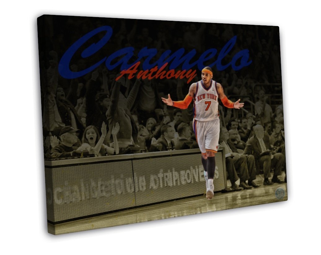 Carmelo Anthony Basketball Star Wall Decor 20x16 inch FRAMED CANVAS Print