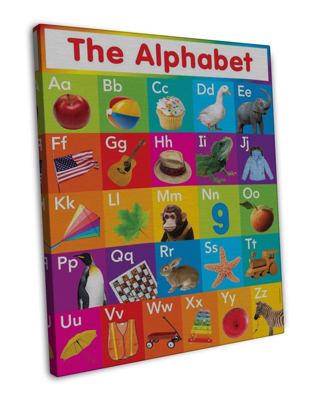 My Abc Alphabet Learn Table Wall Decor 20x16 inch Framed Canvas Print