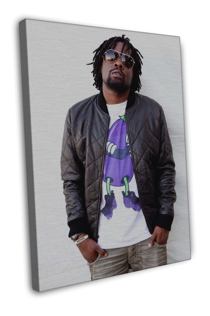 Wale Rapper Music Hip Hop 20x16 inch Framed Canvas Print