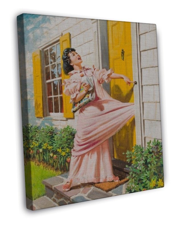 Arthur Sarnoff PIN UP Girl Art 20x16 inch Framed Canvas Print