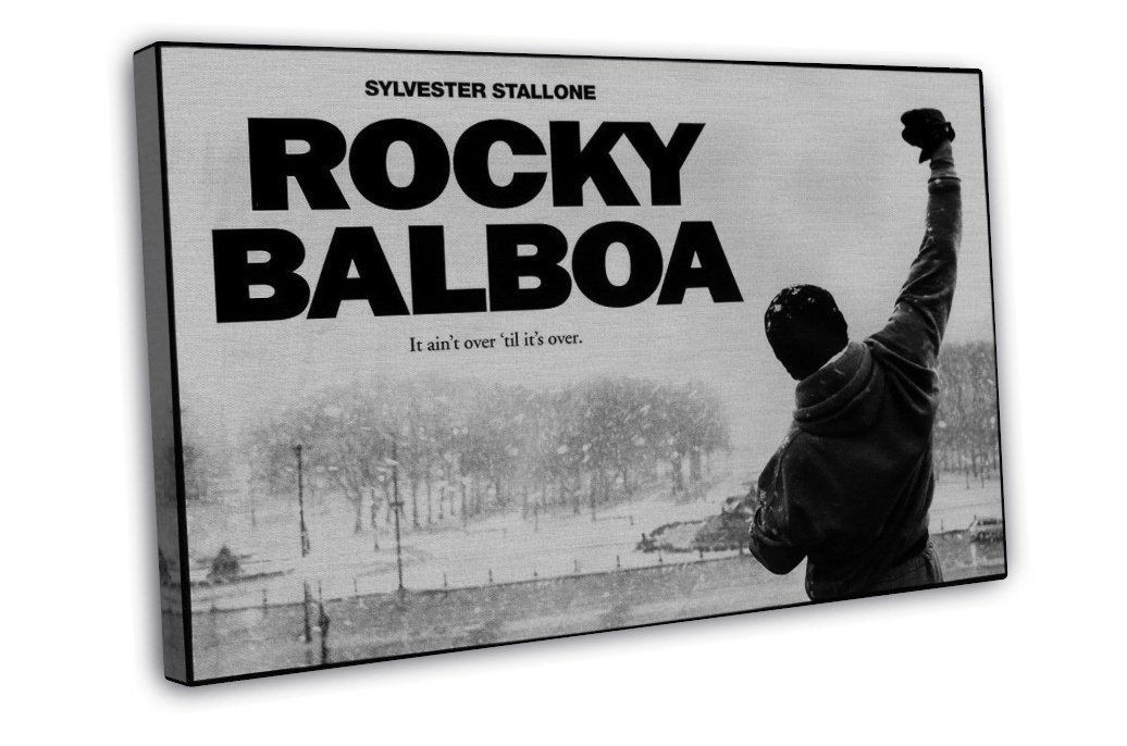 Rocky Balboa Motivational Quotes Art 16x12 inch FRAMED CANVAS Print Decor