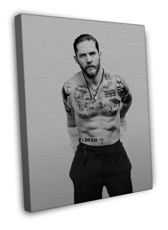 Tom Hardy Movie Actor Star Art 16x12 inch Framed Canvas Print Decor