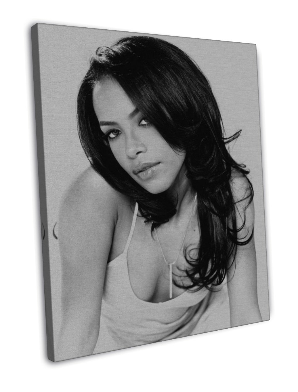 Aaliyah Actor Star Art 16x12 inch Framed Canvas Print Decor