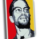 Malcolm X Human Rights Activist Portrait Art  20x16 inch FRAMED CANVAS WALL PRINT