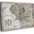 The Lord of the Rings Middle-Earth Map Art WALL  20x16 inch FRAMED CANVAS PRINT
