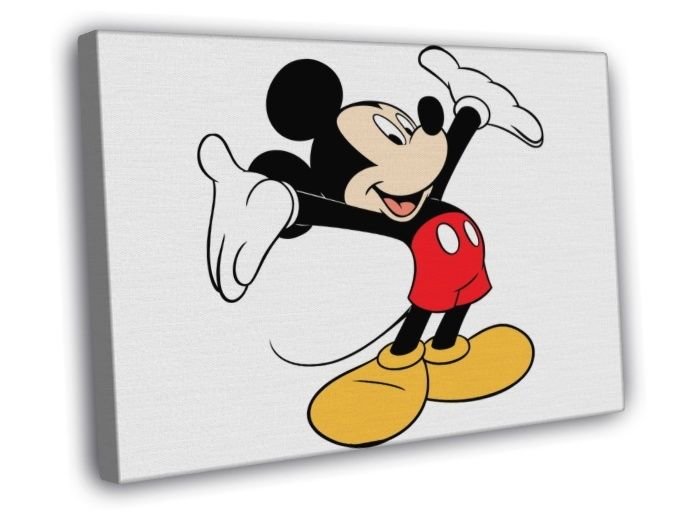 Mickey Mouse Walt Cool HD Art Best WALL  20x16 inch FRAMED CANVAS PRINT