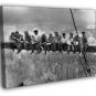 Lunch atop a Skyscraper Workers Building Retro Old BW 20x16 inch FRAMED CANVAS WALL PRINT