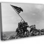 Raising the Flag on Iwo Jima US Army Troops Soldiers  20x16 inch FRAMED CANVAS WALL PRINT