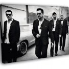 U2 Rock Music Band Group BW WALL  20x16 inch FRAMED CANVAS PRINT