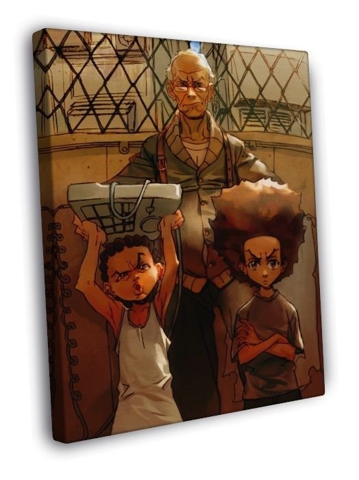The Boondocks Anime Tv Series Art  20x16 inch FRAMED CANVAS WALL PRINT