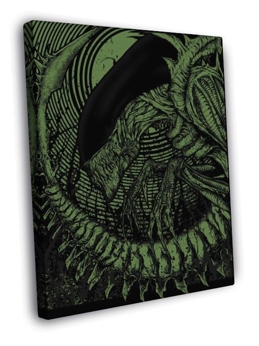 Alien Movie Green Black Artwork Aliens Art  20x16 inch FRAMED CANVAS WALL PRINT