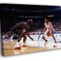 Allen Iverson vs Michael Jordan 76ers Retro WALL  20x16 inch FRAMED CANVAS PRINT