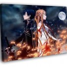 Sword Art Online Asuna Kirito Beautiful Anime Manga Art  20x16 inch FRAMED CANVAS WALL PRINT