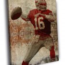 Joe Montana San Francisco 49ers Painting Art WALL  20x16 inch FRAMED CANVAS PRINT