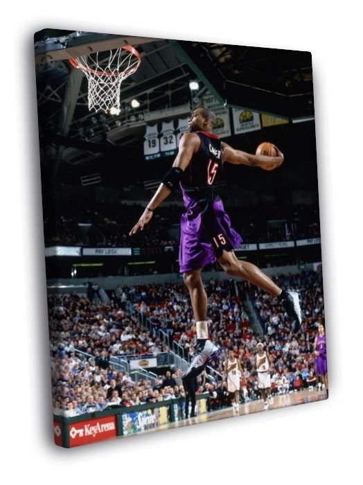 Vince Carter Windmill Dunk Toronto Raptors  20x16 inch FRAMED CANVAS WALL PRINT