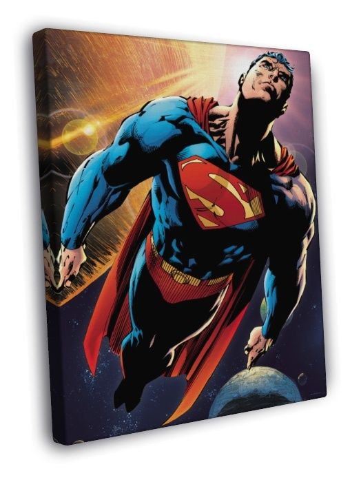 Superman Flight Space Awesome Art  20x16 inch FRAMED CANVAS WALL PRINT
