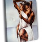 African American Love Hot Painting Art WALL  20x16 inch FRAMED CANVAS PRINT