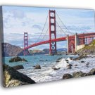 Golden Gate Bridge San Francisco Bay USA WALL  20x16 inch FRAMED CANVAS PRINT