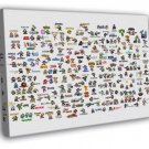 Video Game Characters 8-Bit Pixel Art Amazing  20x16 inch FRAMED CANVAS WALL PRINT